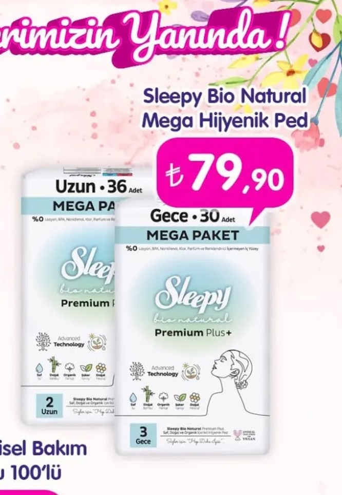 Sleepy Bio Natural Mega Hijyenik Ped