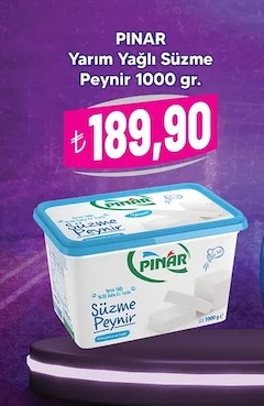 Pinar Yarım Yağlı Süzme Peynir 1000Gr
