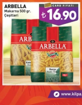 Arbella Makarna 500 Gr. Çeşitleri