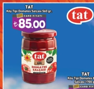 Tat Köy Tipi Domates Salçası 560 Gr.