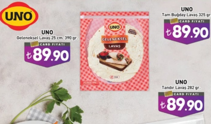Uno Geleneksel Lavaş 25 Cm. 390 Gr.