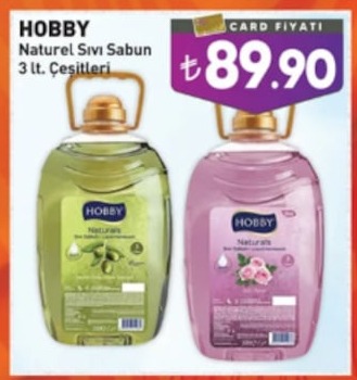 Hobby Naturel Sıvı Sabun 3 Lt Çeşitleri