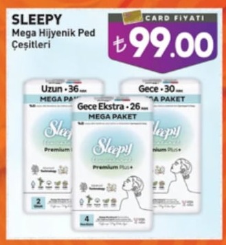 Sleepy Mega Hijyenik Ped Çeşitleri