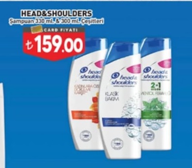 Head&Shoulders Şampuan 330 Ml & 300 Ml Çeşitleri 3 Adet
