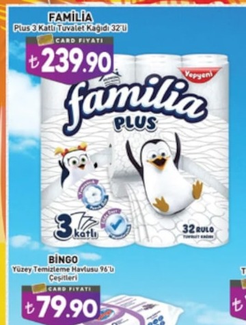 Familia Plus 3 Katli Tuvalet Kagidi 32'Li