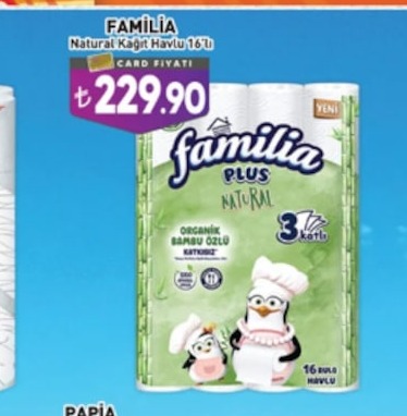Familia Natural 3 Katli Havlu 16'Li