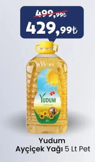 Yudum Ayçiçek Yağı 5 Lt Pet