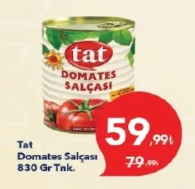 Tat Domates Salçası 830 Gr Tnk.