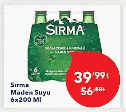 Sırma Maden Suyu 6X200 Ml