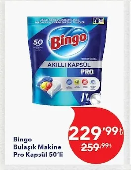 Bingo Bulaşık Makine Pro Kapsül 50'Li