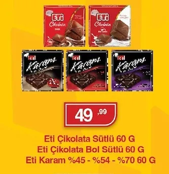 Eti Çikolata Sütlü 60 G