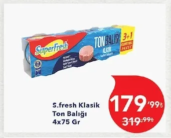 S.Fresh Klasik Ton Balığı 4X75 Gr