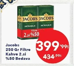 Jacobs 250 Gr Filtre Kahve 2.Si %50 Bedava