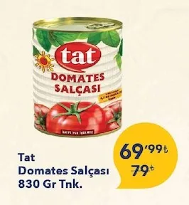 Tat Domates Salçası 830 Gr Tnk.