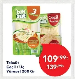 Teksüt Çeçil / Üç Yöresel 200 Gr