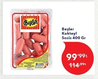 Beşler Kokteyl Sosis 400 Gr