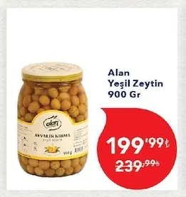 Alan Yeşil Zeytin 900 Gr