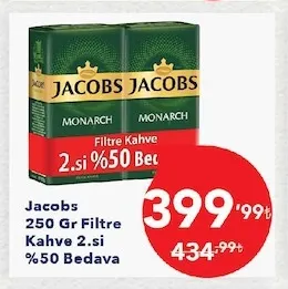 Jacobs 250 Gr Filtre Kahve 2.Si %50 Bedava