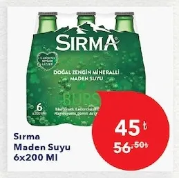 Sırma Maden Suyu 6X200 Ml