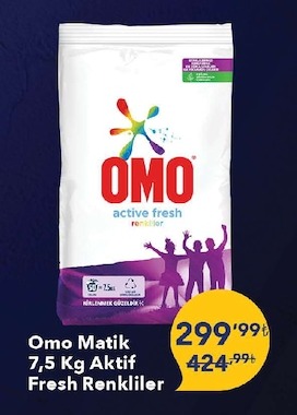 Omo Matik 7,5 Kg Aktif Fresh Renkliler
