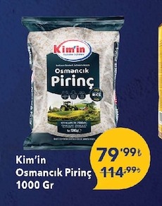 Kim'In Osmancık Pirinç 1000 Gr