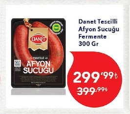 Danet Tescilli Afyon Sucuğu Fermente 300 Gr