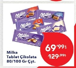 Milka Tablet Çikolata 80/100 Gr Çst.