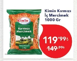 Kim'In Kırmızı İç Mercimek 1000 Gr
