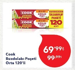 Cook Buzdolabı Poşeti Orta 120'Li