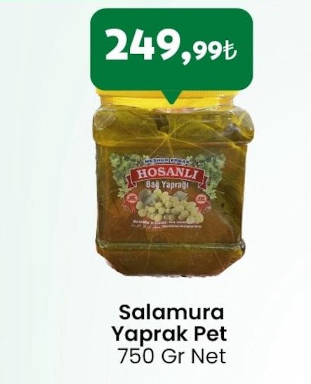 Salamura Yaprak Pet 750 Gr Net
