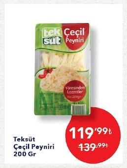 Teksüt Çeçil Peyniri 200 Gr