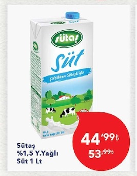 Sütaş %1,5 Y.Yağlı Süt 1 Lt