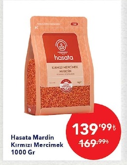 Hasata Mardin Kırmızı Mercimek 1000 Gr