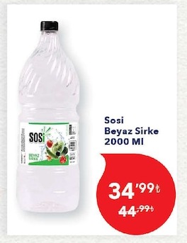 Sosi Beyaz Sirke 2000 Ml