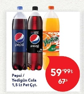 Pepsi / Yedigün Cola 1,5 Lt Pet Çşt.