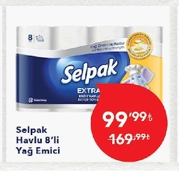 Selpak Havlu 8'Li Yağ Emici
