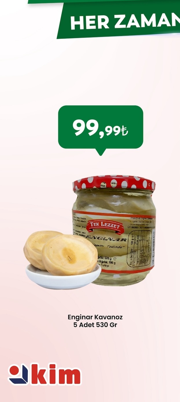 Tek Lezzet Enginar Kavanoz 5 Adet 530 Gr