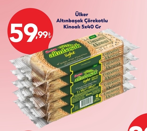 Ülker Altinbaşak Çörekotlu Kinoalı 5X40 Gr