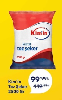 Kim'In Kristal Toz Şeker 2500 Gr