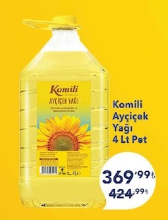 Komili Ayçiçek Yağı 4 Lt Pet