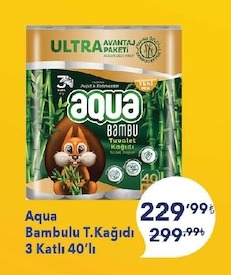 Aqua Bambulu T.Kağıdı 3 Katlı 40'Lı