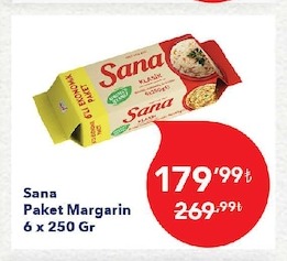 Sana Paket Margarin 6 X 250 Gr