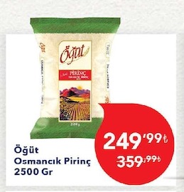 Öğüt Osmancık Pirinç 2500 Gr