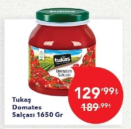 Tukaş Domates Salçası 1650 Gr