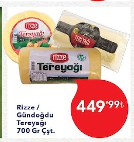 Rizze Gündoğdu Tereyağı 700 Gr Çst.
