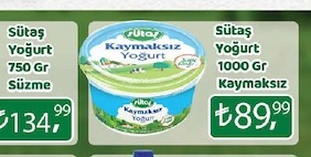 Sütaş Yoğurt 1000 Gr Kaymaksız