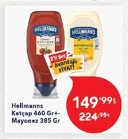 Hellmanns Ketçap 460 Gr+ Mayonez 385 Gr
