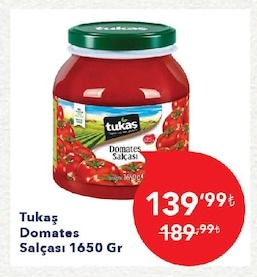 Tukaş Domates Salçası 1650 Gr