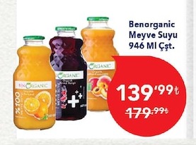 Benorganic Meyve Suyu 946 Ml Çst.