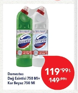 Domestos Dağ Esintisi 750 Ml + Kar Beyaz 750 Ml